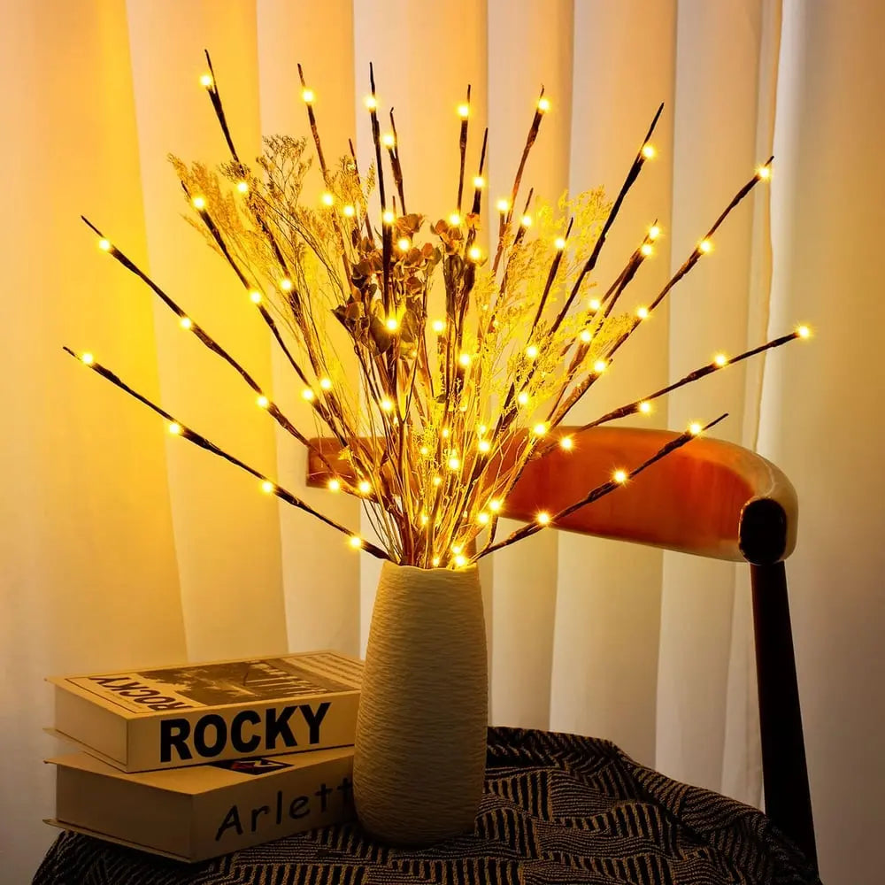 LED Lichterzweige 76cm - 20 Zweige Deko Lichterkette batteriebetrieben