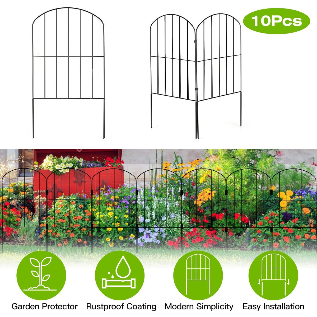Edelstahl Gartenzaun Beetabgrenzung flexibel rostfrei 3,2m Set