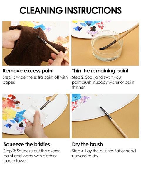 Pinselset 24-teilig mit Palette-Messer für Acryl, Aquarell & Öl
