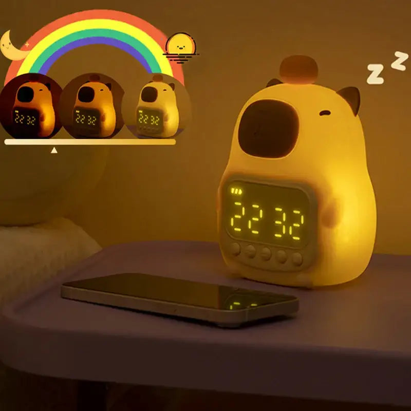 Digitaler Capybara Wecker mit Nachtlicht und LED-Display für Kinderzimmer