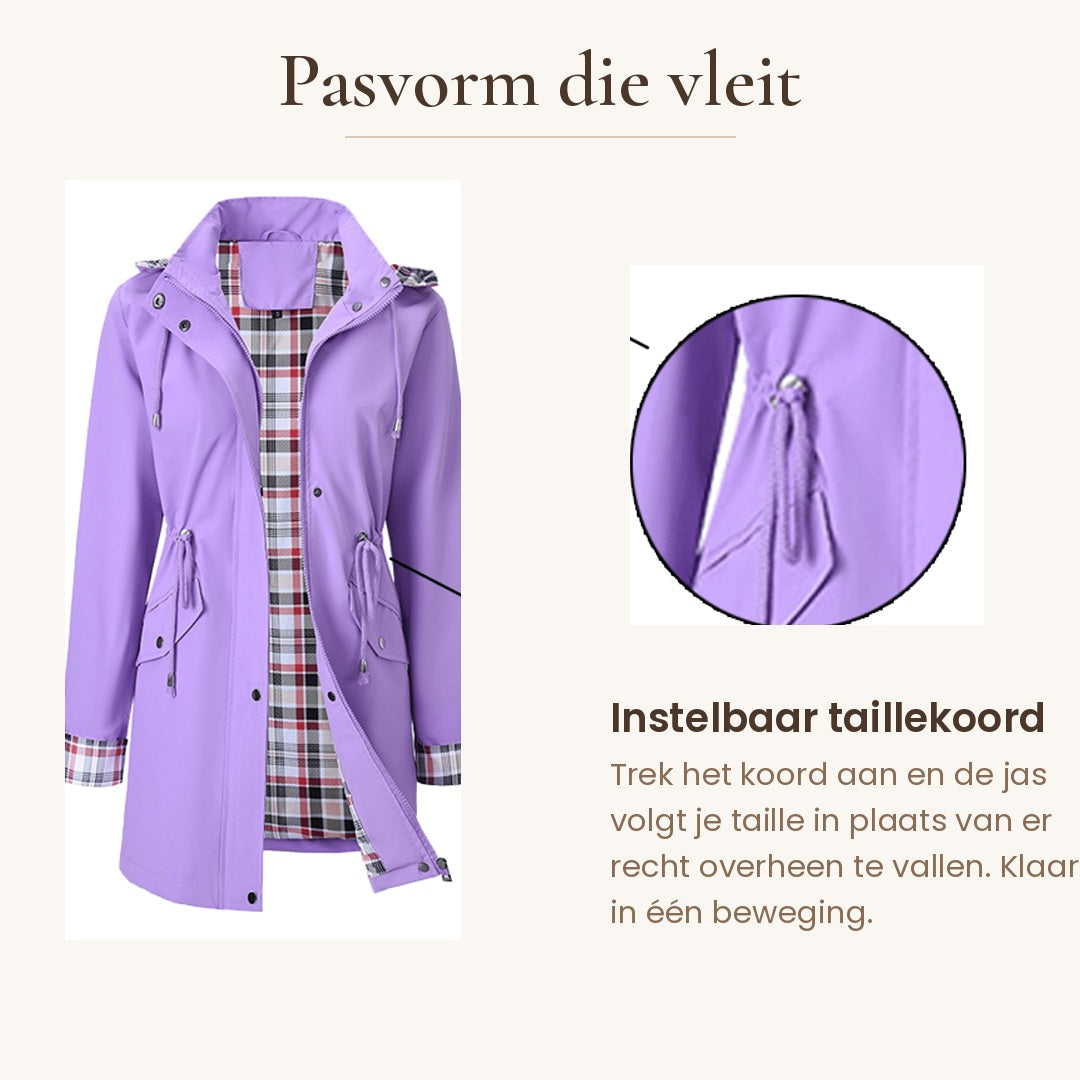 Damen Regenmantel 3-in-1 mit abnehmbarer Kapuze