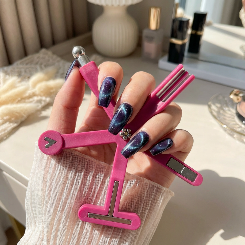Magnetisches Nail Art Werkzeug für Cat-Eye Effekte - 8 Magnetköpfe