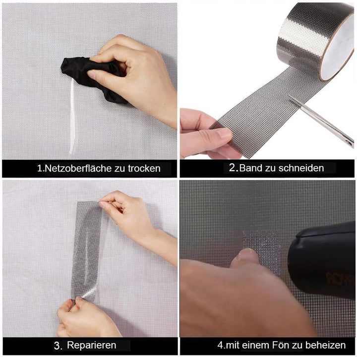 Fliegengitter Reparatur Set - Klebestreifen für Fenster und Türen