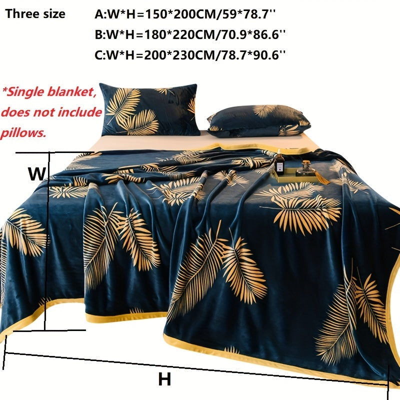 Fleece Decke mit tropischem Blattmuster – weich und leicht