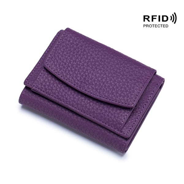 Kompakte RFID-Schutz Geldbörse Unisex Leder Mini Portemonnaie