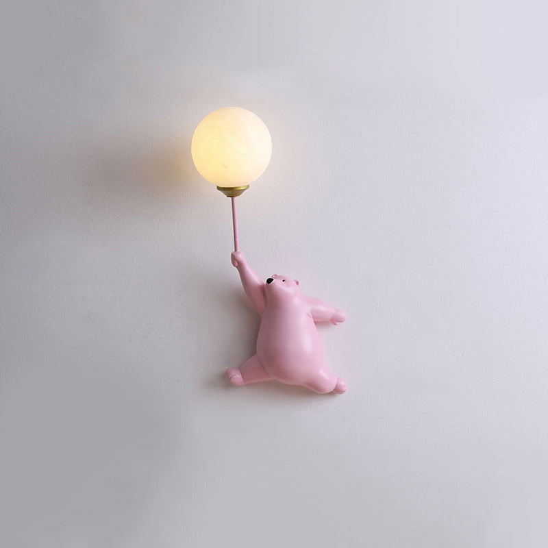 LED Wandlampe Bär mit Ballon – Warmweiße Kinderlampe für Kinderzimmer