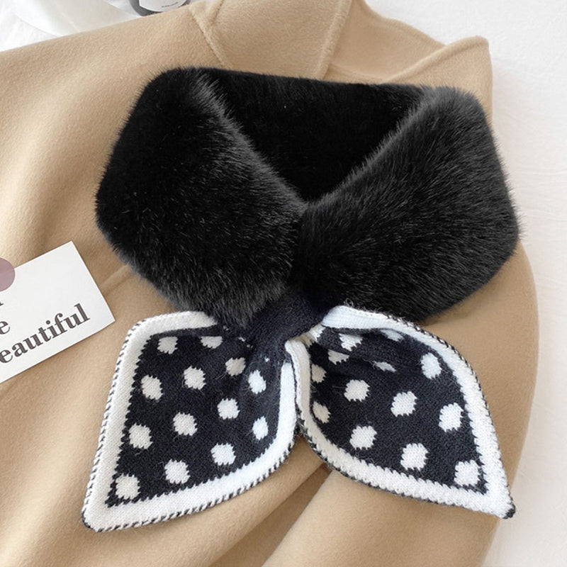 Plüsch Schal Damen Winter - Weicher Halswärmer mit Kunstfell
