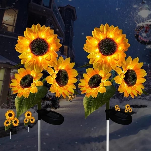 Solar Gartenleuchten Sonnenblumen LED Warmweiß IP65 Wetterfest