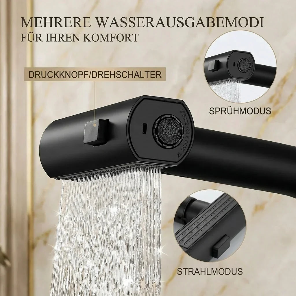 Wasserhahn Aufsatz mit LED Temperaturanzeige und 5 Sprühmodi