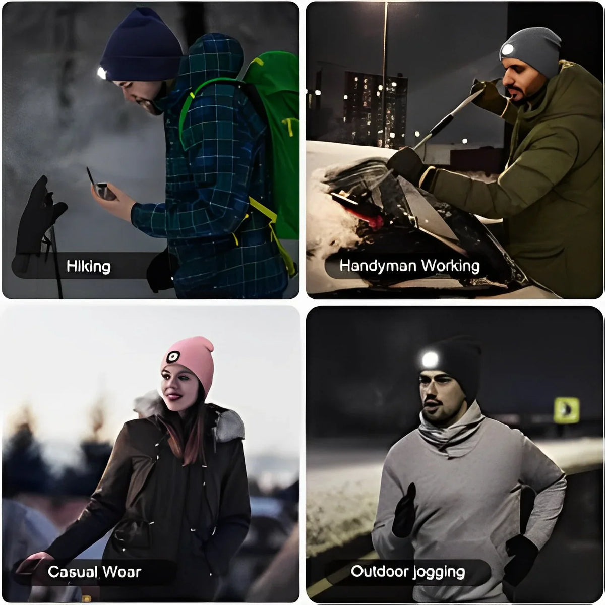 Beanie Mütze mit LED-Licht – warm und beleuchtet für draußen