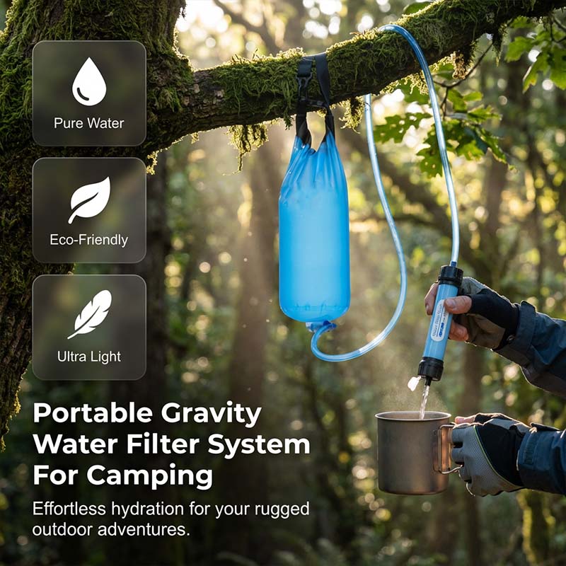 Schwerkraft-Wasserfilter – Sauberes Trinkwasser ohne Pumpe für Outdoor & Notfall