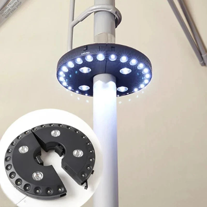 Kabelloses LED-Schirmlicht mit Klammer – Außenbeleuchtung für Terrasse & Balkon
