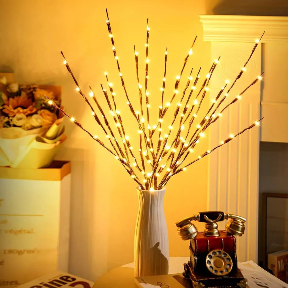 LED Lichterzweige 76cm - 20 Zweige Deko Lichterkette batteriebetrieben