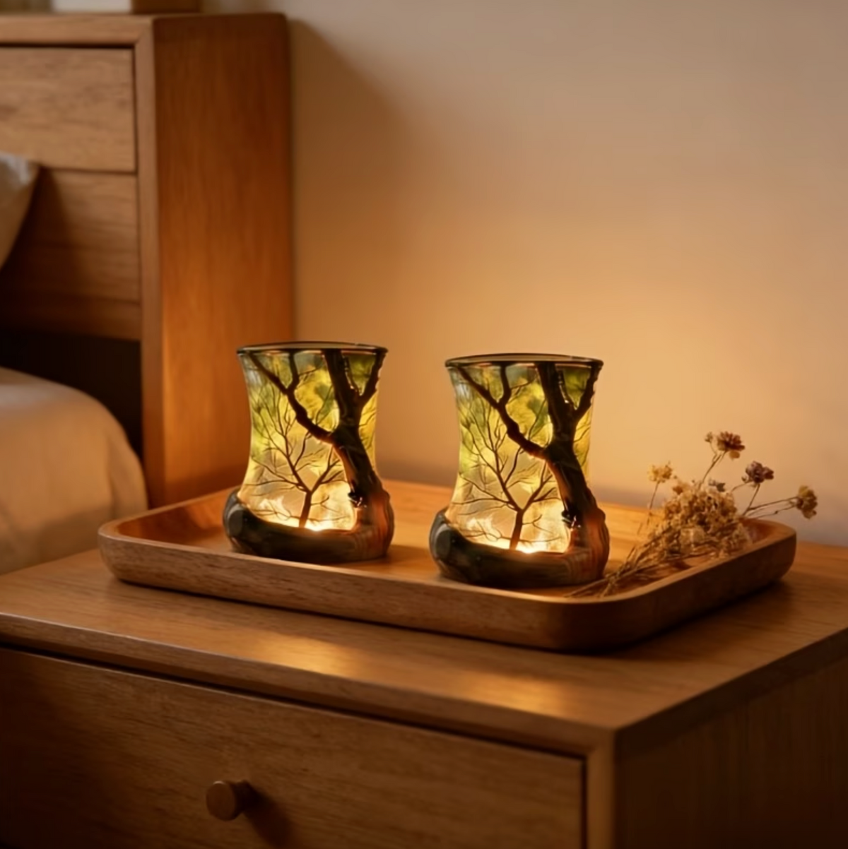 LED Atmosphärenleuchte mit Baumschatten-Projektion für Zuhause