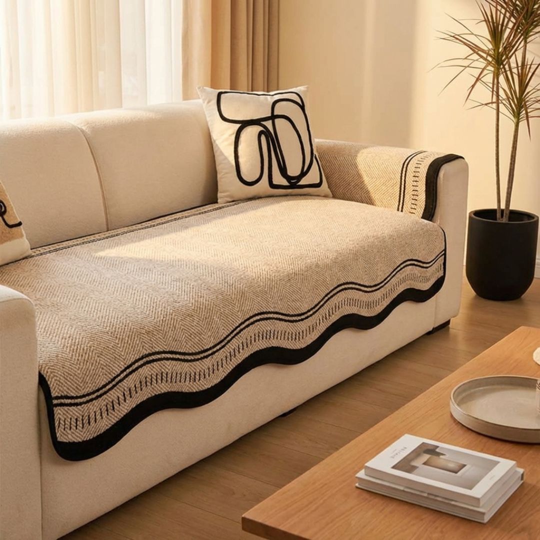 Rutschfeste Sofahusse aus Chenille – Anti-Rutsch Sofabezug mit Silikonrückseite