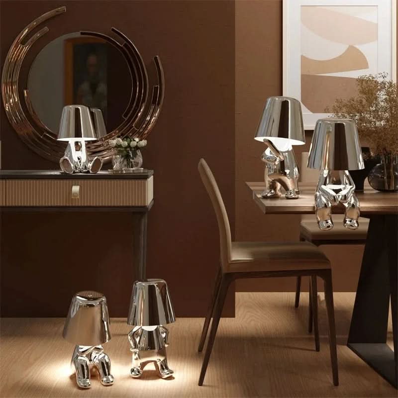 Dimmbare LED Tischleuchte aus Metall und Acryl – modernes Design