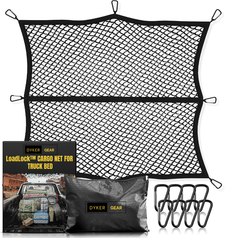 Elastisches Ladungsnetz für LKW, Pickup & Anhänger – mit Haken