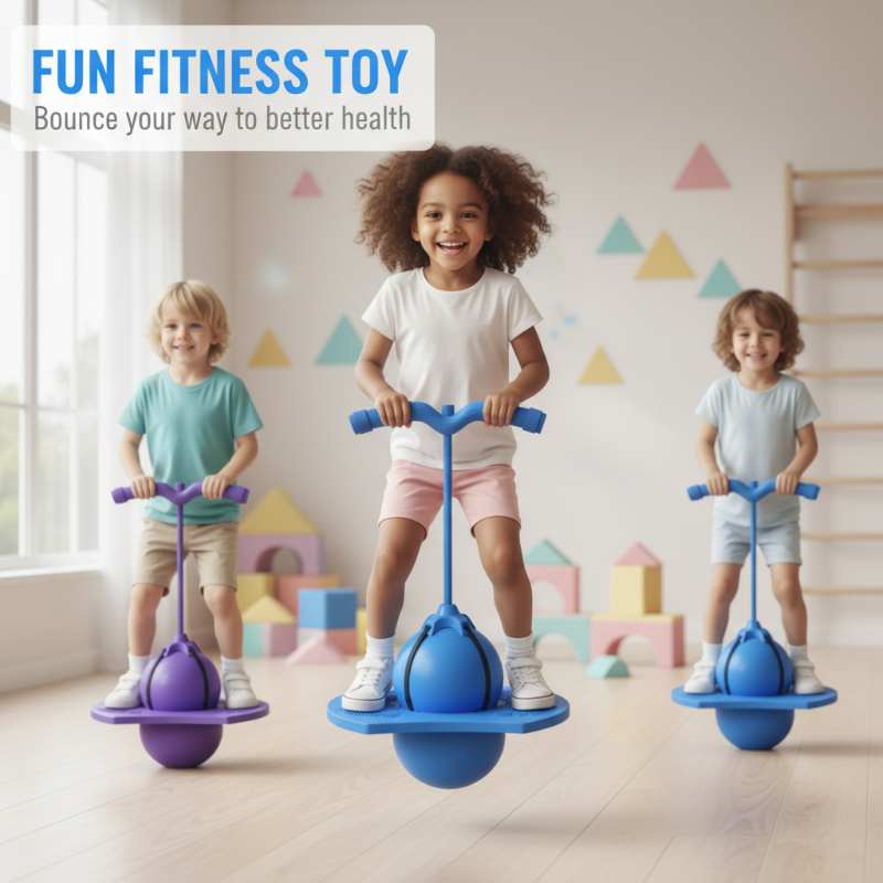 Pogo Ball Hüpfball mit Plattform für Kinder Balance Training