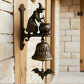 Gusseisen Türglocke mit Hexen-Motiv – Antikbronze für Außenbereich