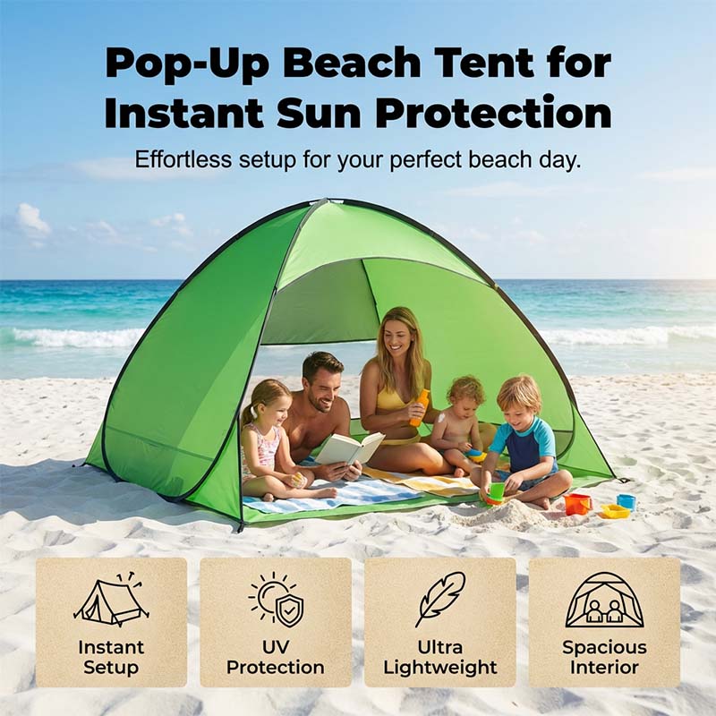 Pop-Up Strandmuschel mit UV-Schutz - Ultraleicht & Sekundenschnell