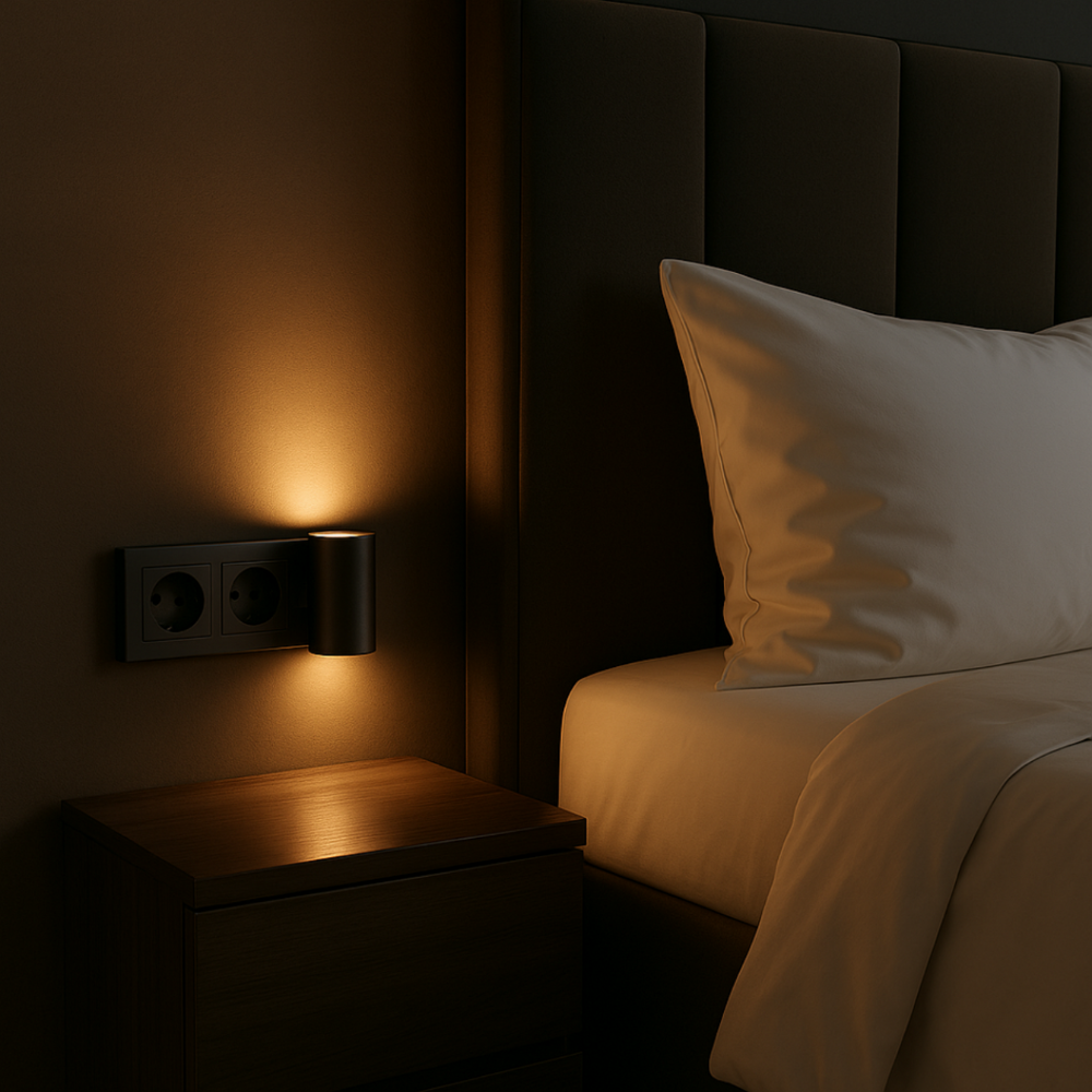 Dimmbares LED-Nachtlicht mit Drehregler – Warmweiß für Steckdose
