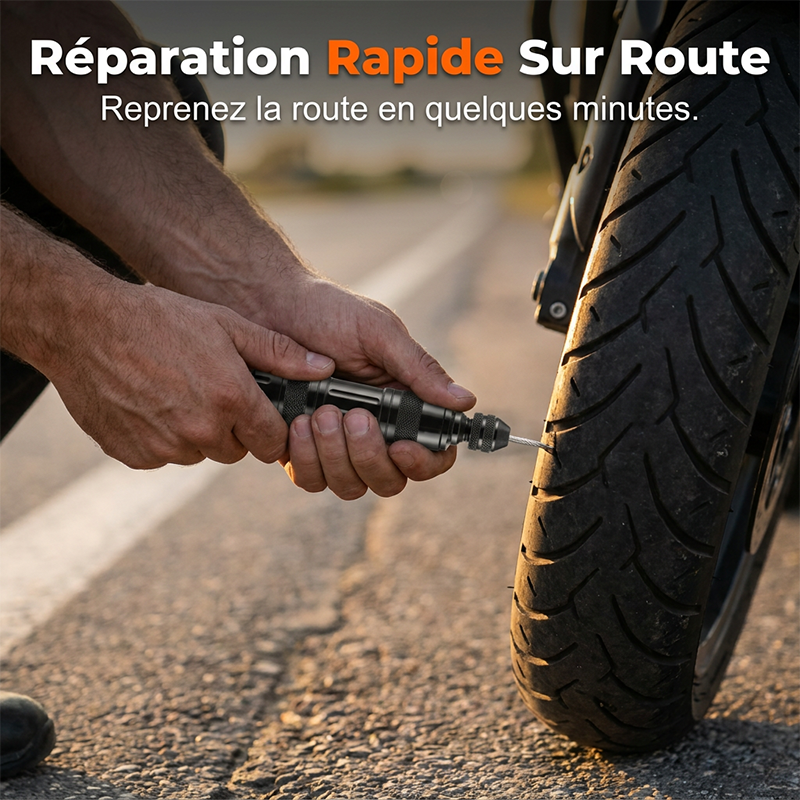 Reifenpannen Reparatur-Set – Kompaktes Reifenreparaturwerkzeug mit 10 Streifen