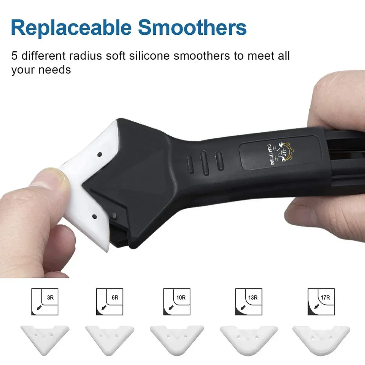 3-in-1 Silikon-Fugenglätter mit 5 Glättspitzen & Fugenentferner