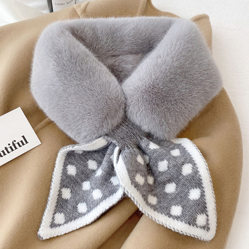 Plüsch Schal Damen Winter - Weicher Halswärmer mit Kunstfell