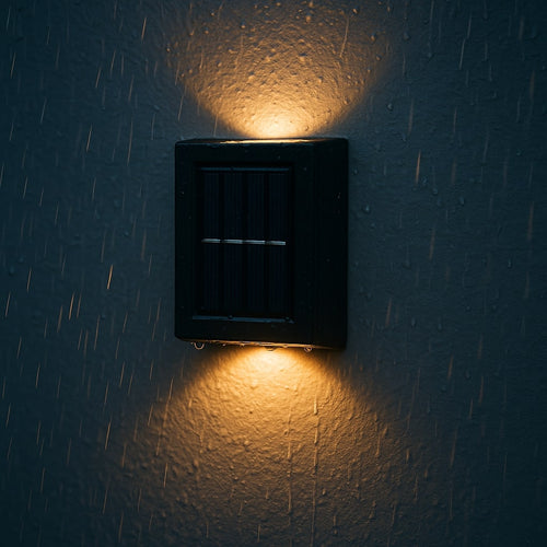 LED Solar-Wandleuchten Außen – Warmweiß, IP65, Kabellos (2er-Set)