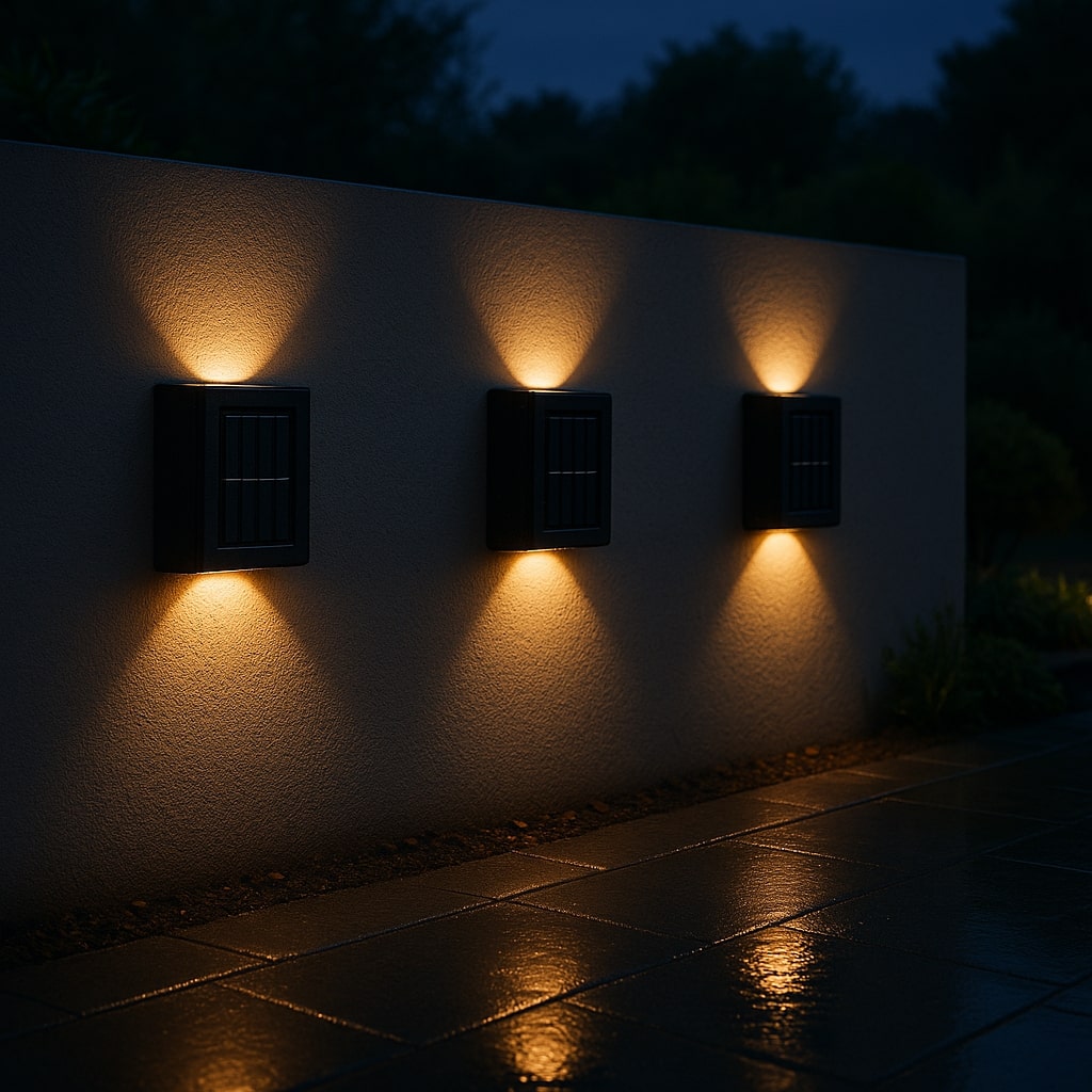 LED Solar-Wandleuchten Außen – Warmweiß, IP65, Kabellos