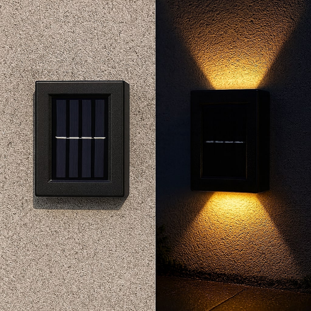 LED Solar-Wandleuchten Außen – Warmweiß, IP65, Kabellos