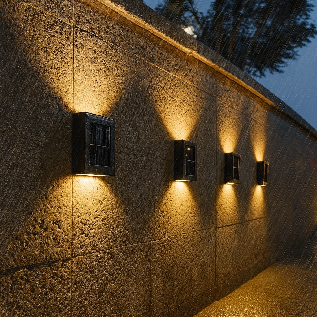 LED Solar-Wandleuchten Außen – Warmweiß, IP65, Kabellos