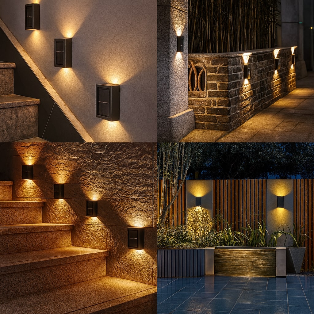 LED Solar-Wandleuchten Außen – Warmweiß, IP65, Kabellos