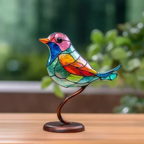 Vogel-Skulptur aus farbigem Glas – elegante Dekoration handgefertigt