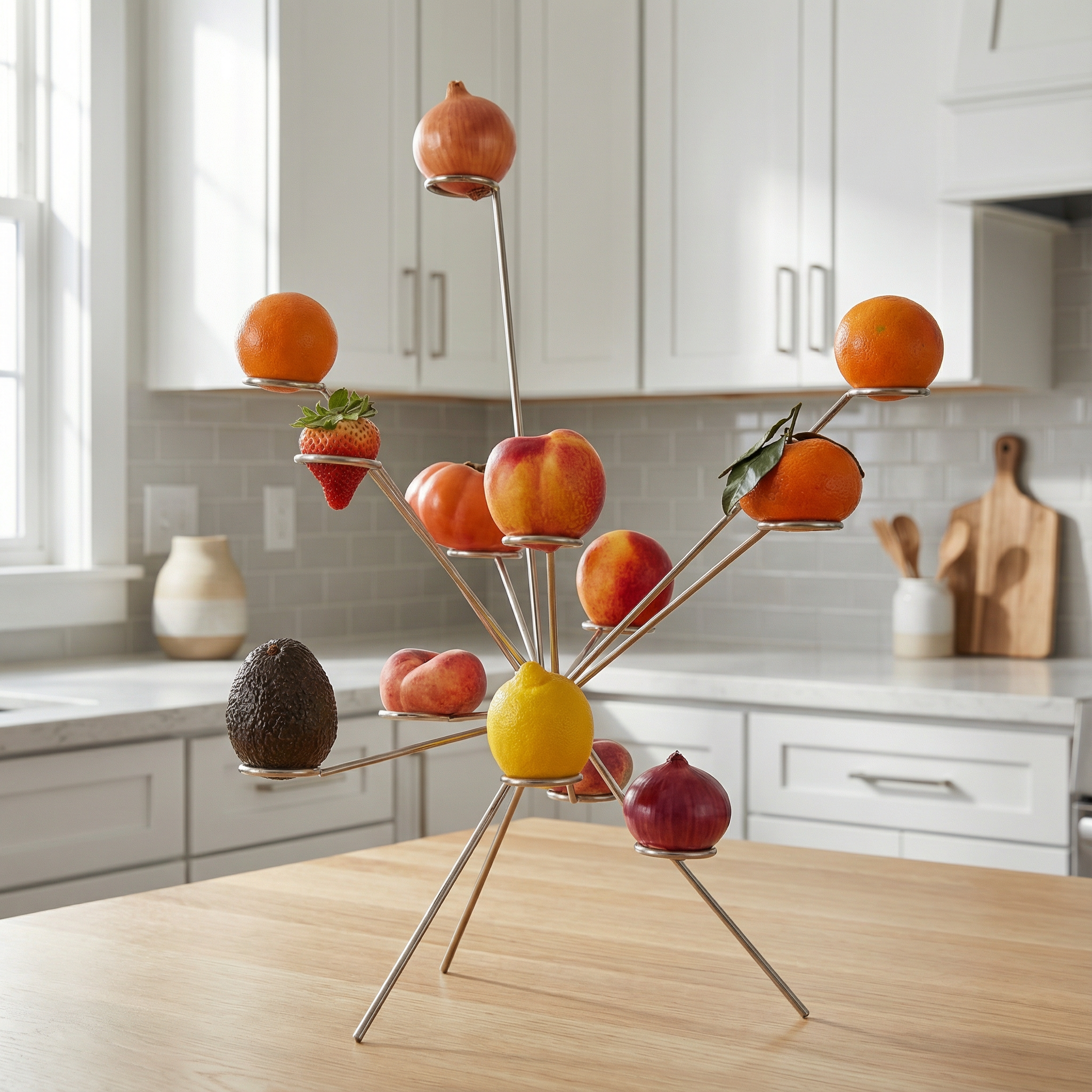 Edelstahl Obstständer für Küche - Moderne Obstschale für Tisch