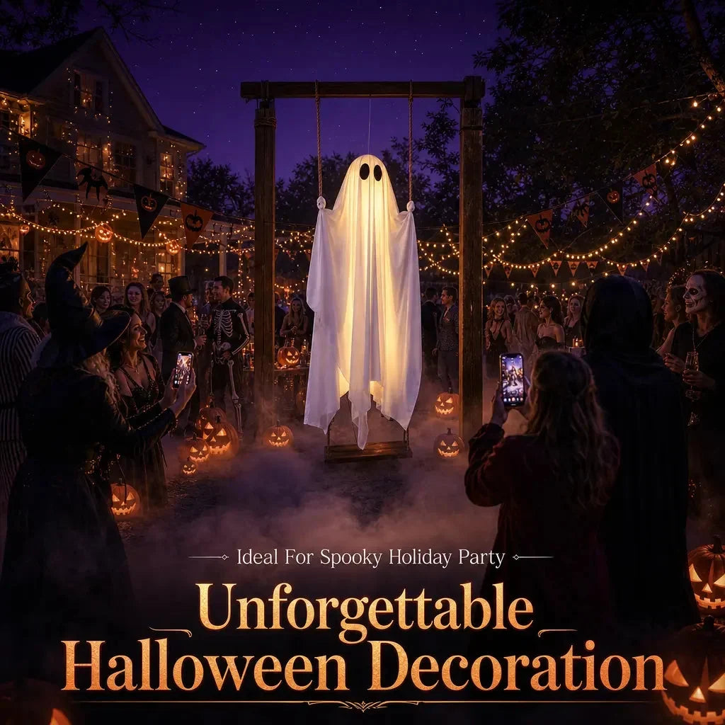 Leuchtende Halloween Geist Dekoration mit Bewegung und Fernbedienung