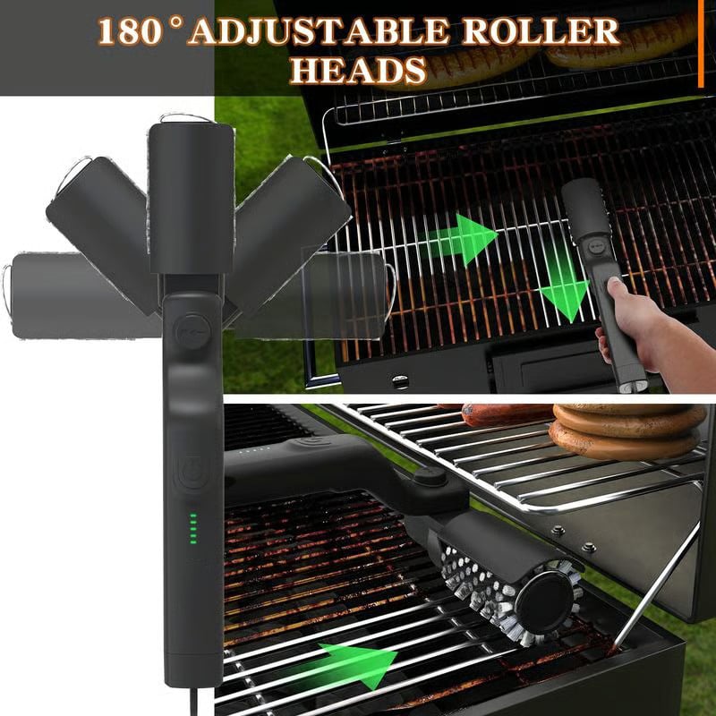 Elektrische Grillbürste Wiederaufladbar mit Rotierendem Kopf