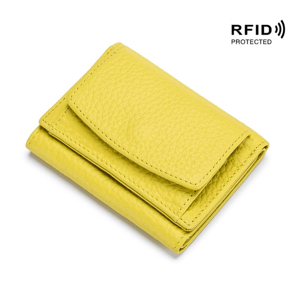 Kompakte RFID-Schutz Geldbörse Unisex Leder Mini Portemonnaie