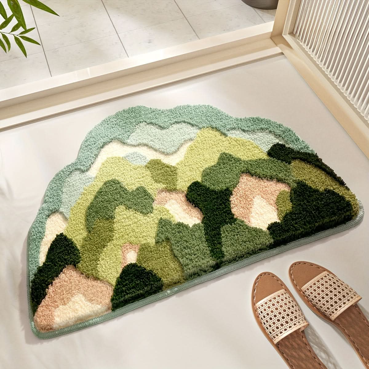 Absorbierende Badmatte mit Blumenmuster – rutschfest & weich