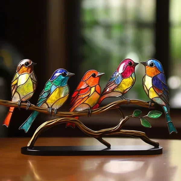 Vogel-Skulptur aus farbigem Glas – elegante Dekoration handgefertigt