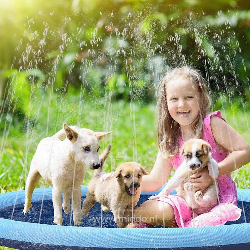 Wasserspielmatte für Garten - Sprinkler Matte für Kinder und Haustiere