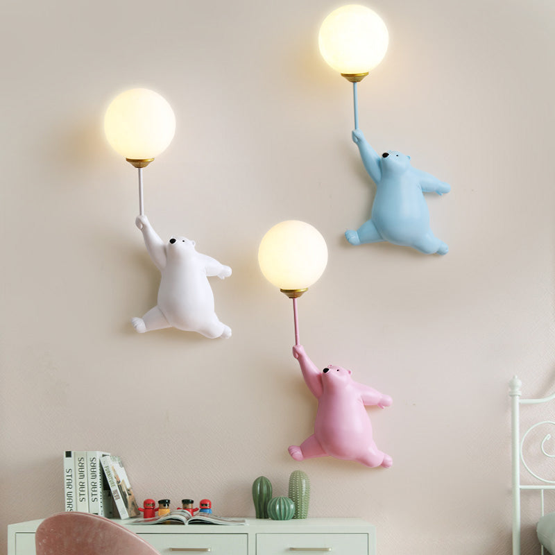 LED Wandlampe Bär mit Ballon – Warmweiße Kinderlampe für Kinderzimmer