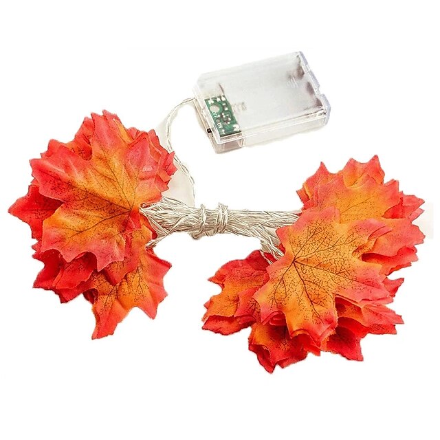 LED Ahornblatt Lichterkette warmweiß 1,5m USB & batteriebetrieben