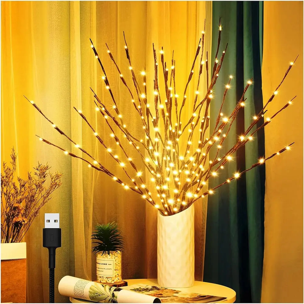 LED Lichterzweige 76cm - 20 Zweige Deko Lichterkette batteriebetrieben