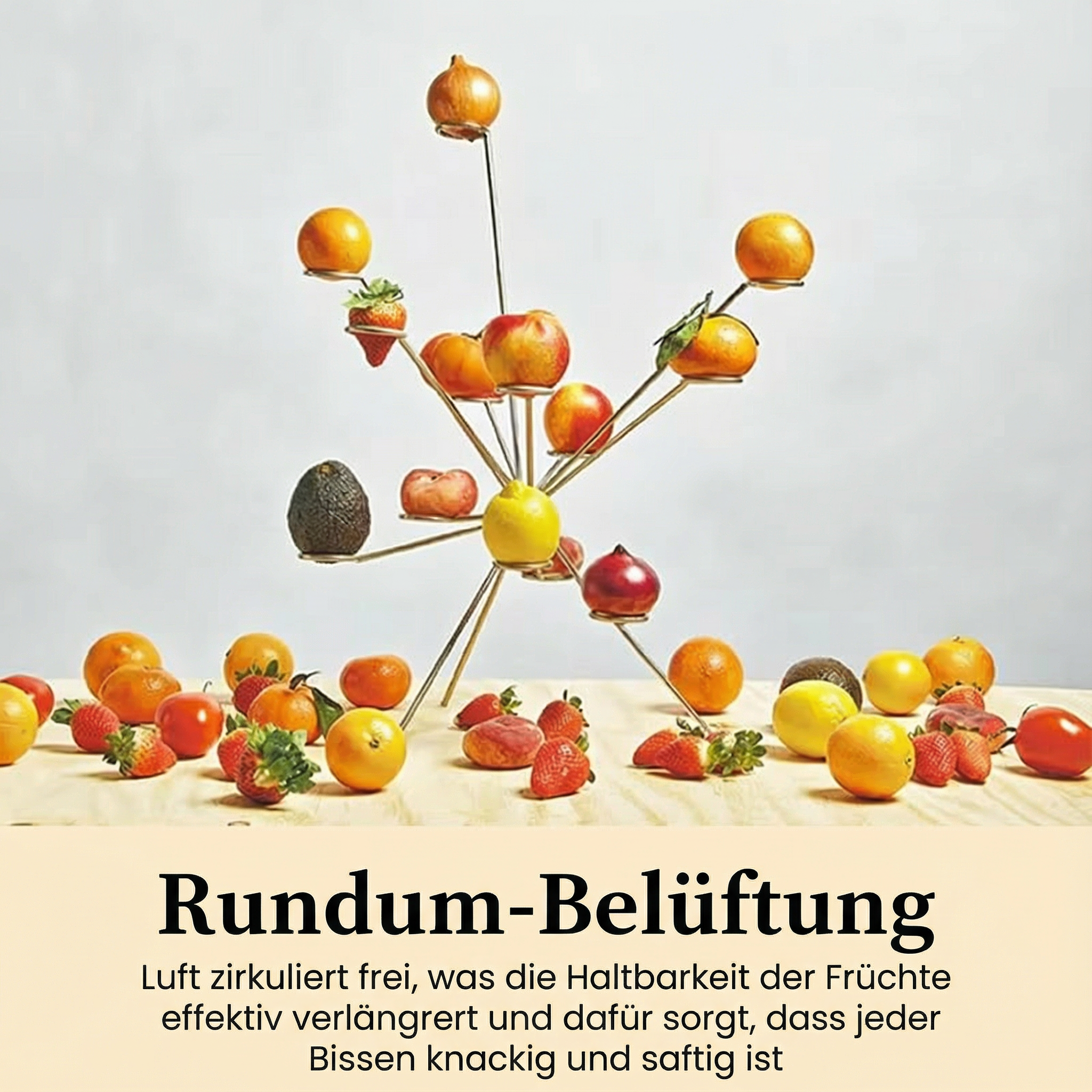 Edelstahl Obstständer für Küche - Moderne Obstschale für Tisch
