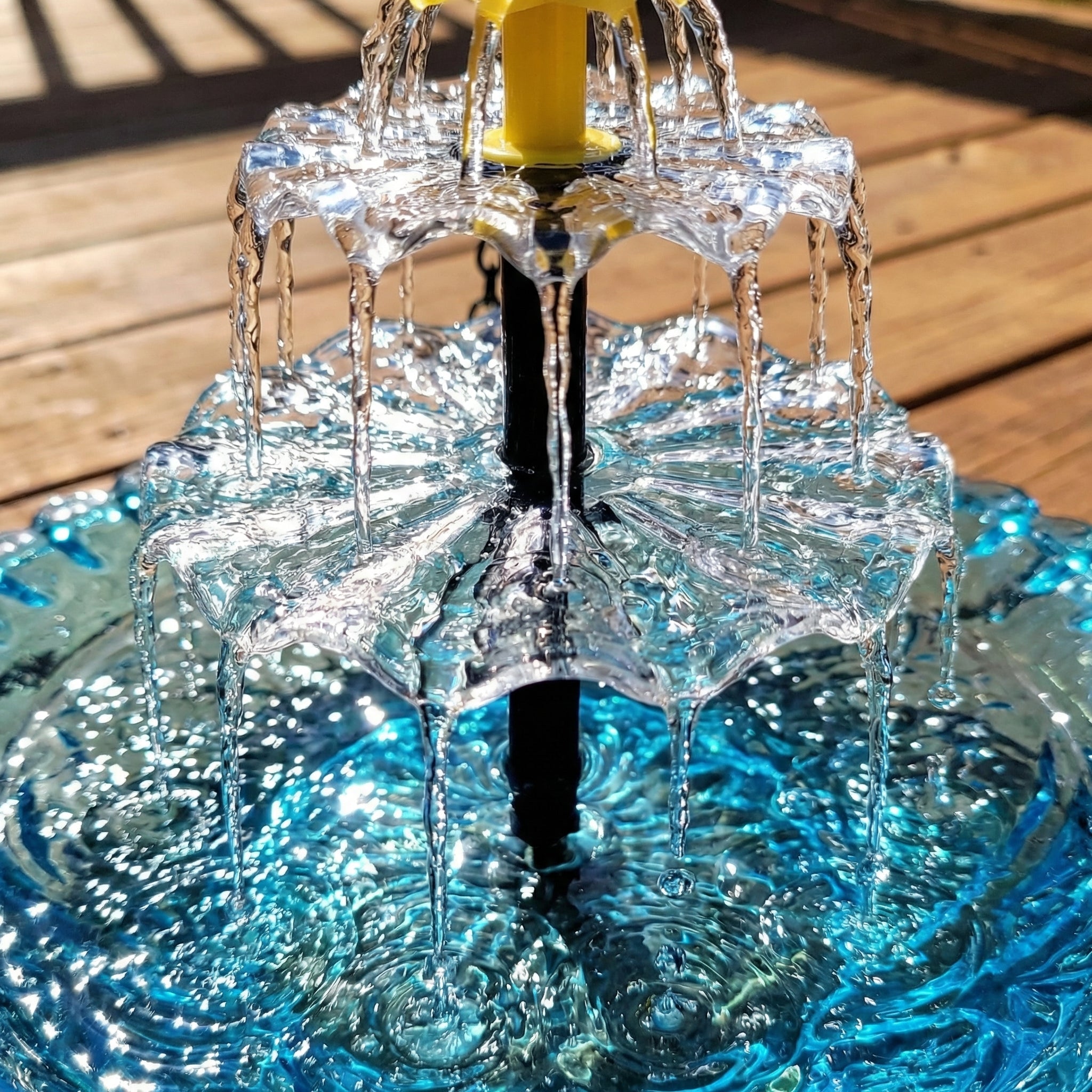 Solar Springbrunnen Hängend Vogeltränke Zweistufig Garten Terrasse