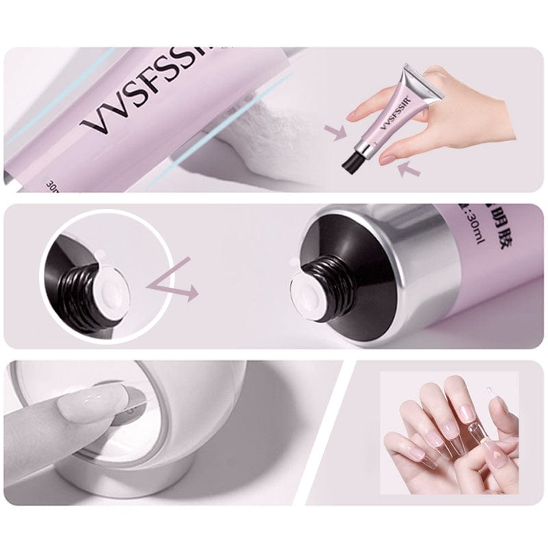 Nail Art Set 3-in-1 mit UV Lampe - Nagelkleber & Entferner für Zuhause