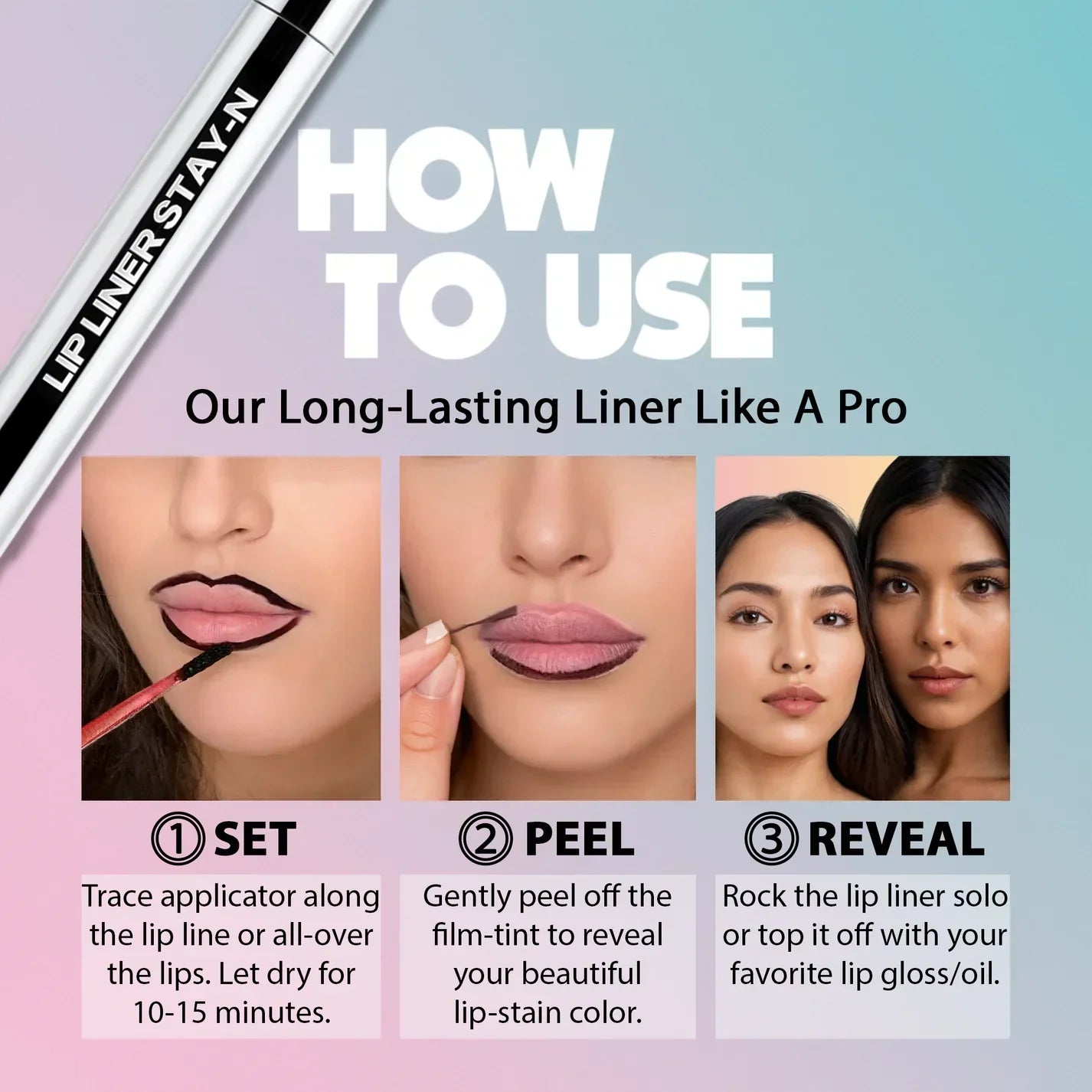 Peel-Off Lippenstift langanhaltend 24h wasserfest abdruckfest
