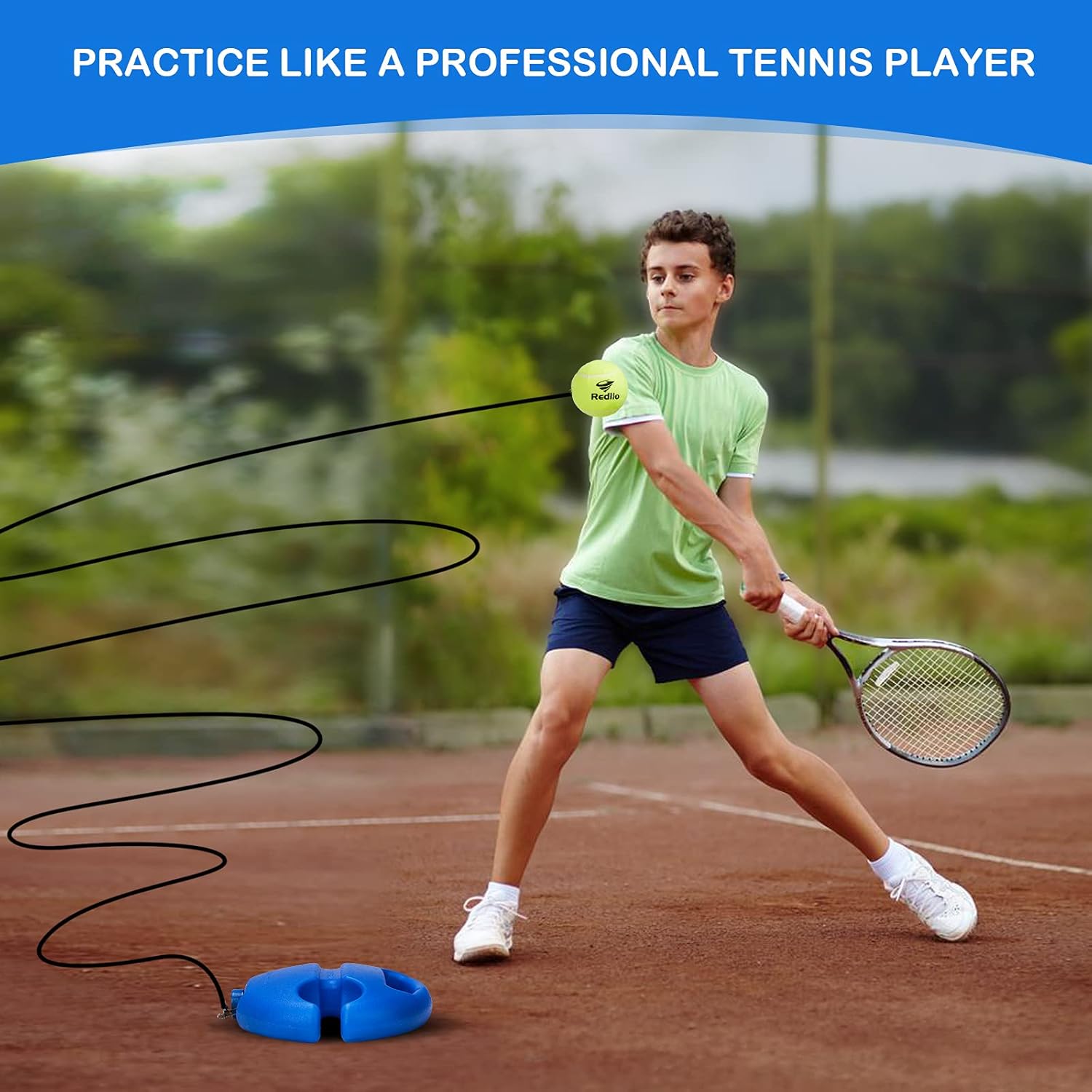 Tennis Trainingsgerät mit Rückspielball für Solo Training zu Hause