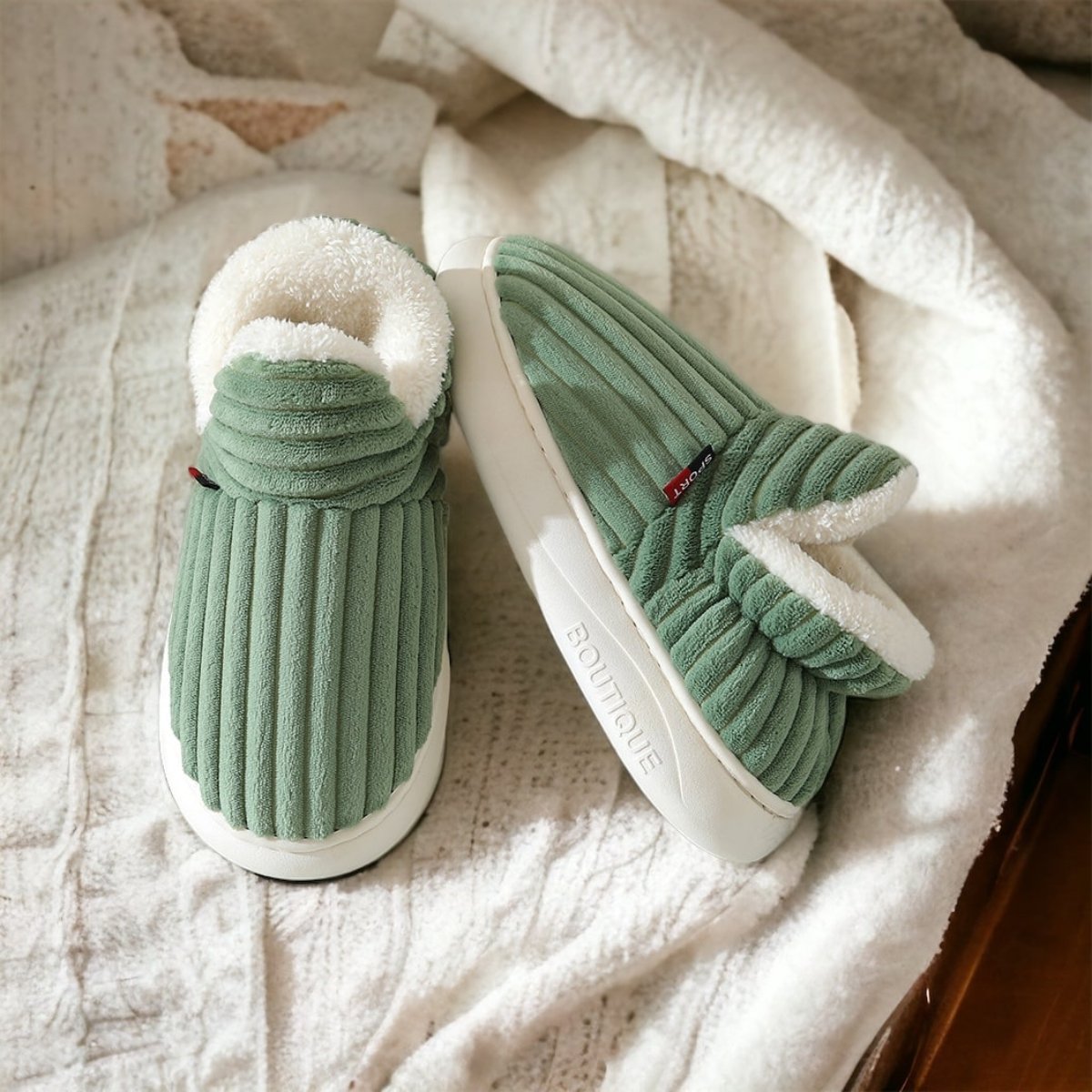 Warme Winter Hausschuhe mit Fleece-Futter und Antirutschsohle